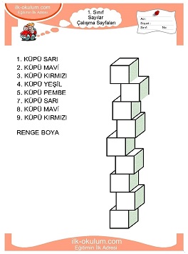 Çocuklar İçin Sayılar Çalışma Sayfaları 